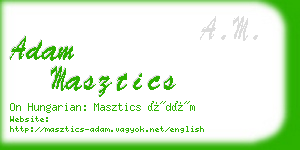 adam masztics business card